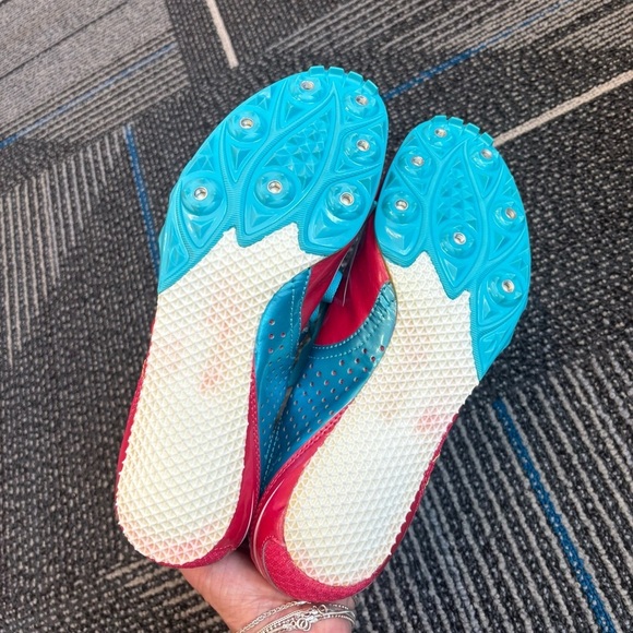 NWT Saucony Spitfire 2 Women’s 12 Pink and Teal Track Shoes with spikes - Picture 6 of 7